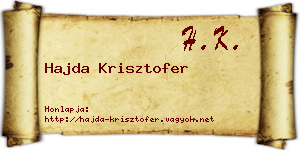 Hajda Krisztofer névjegykártya